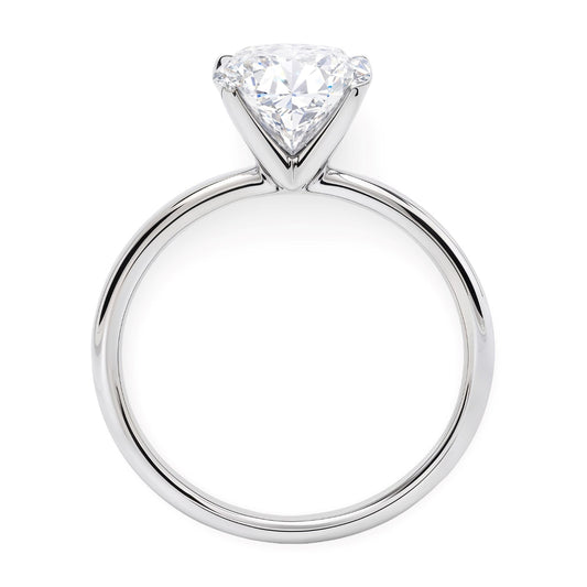 3 Carat Oval Lab Grown IGI G/VS1 Diamond Solitaire Ring in 14K White Gold