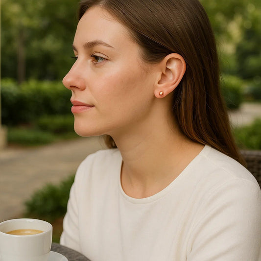 14k Rose Gold Ball Style Stud Earrings (4mm)