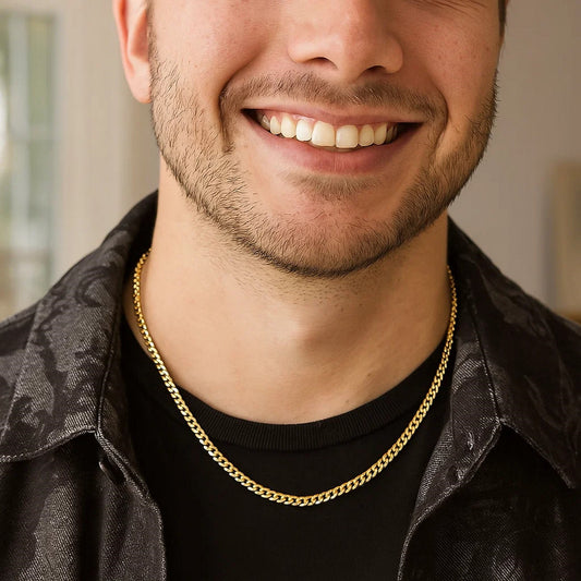 14k Yellow Gold Solid Curb Chain (3.20 mm)