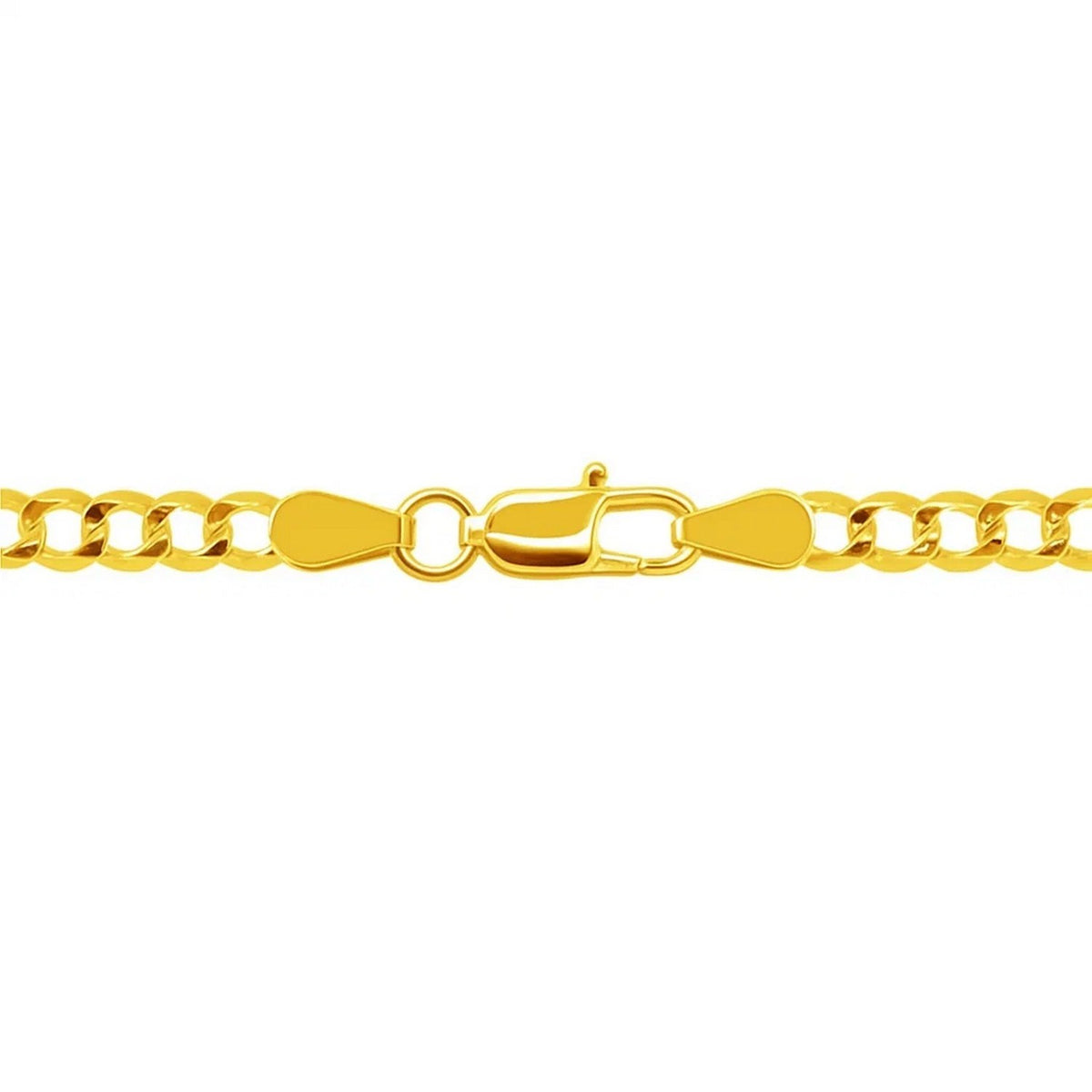 14k Yellow Gold Solid Curb Chain (3.20 mm)