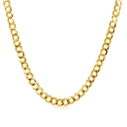 14k Yellow Gold Solid Curb Chain (3.20 mm)