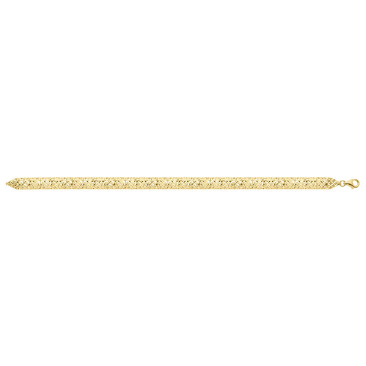10K Yellow Gold Diamond Cut Square Link Necklace