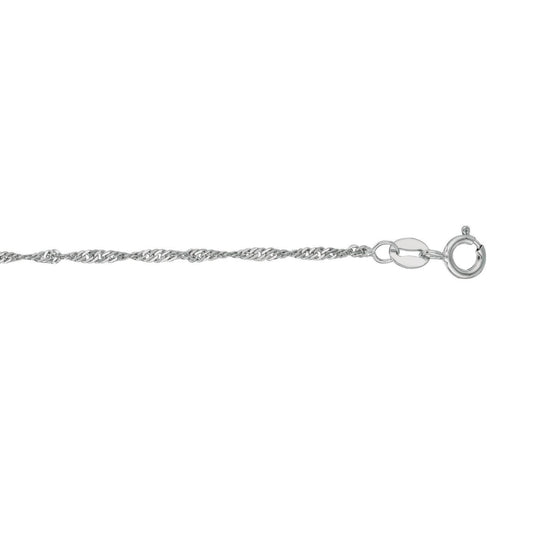 10k White Gold Singapore Anklet 1.5mm