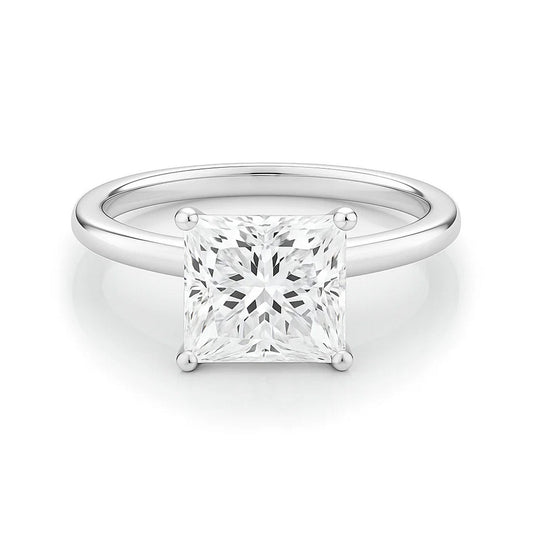 3 Carat Princess Lab Grown IGI G/VS1 Diamond Solitaire Ring in 14K White Gold