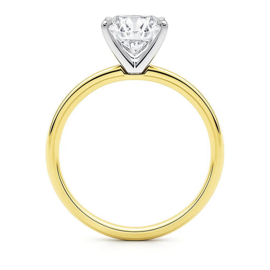 3 Carat Cushion Lab Grown IGI G/VS1 Diamond Solitaire Ring in 10K Yellow Gold