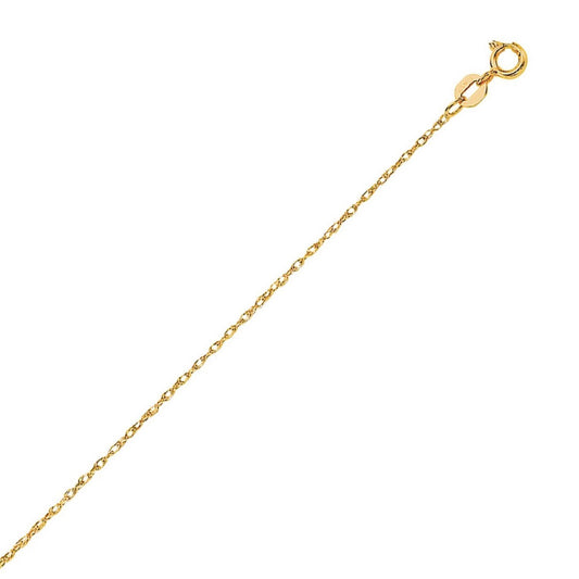 14k Yellow Gold Machine Rope Chain (0.85 mm)