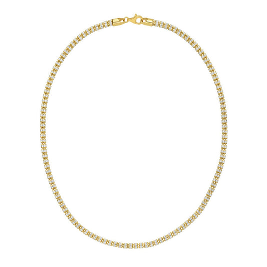 Sterling Silver with Gold Plated Ice Barrel Chain (4.00 mm)