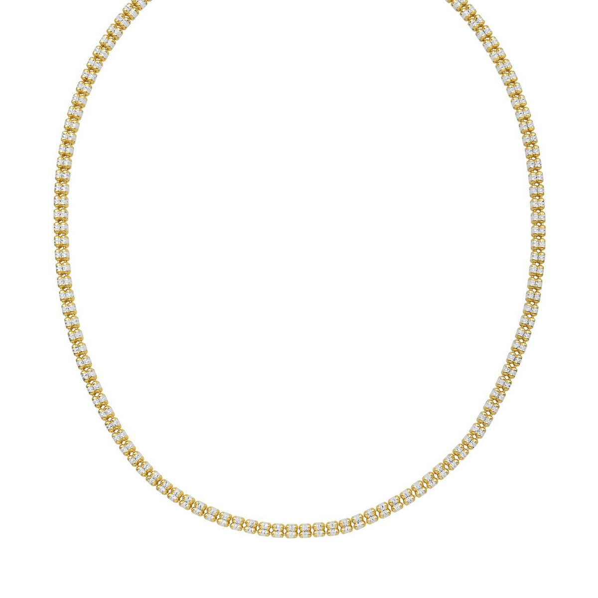 Sterling Silver with Gold Plated Ice Barrel Chain (4.00 mm)