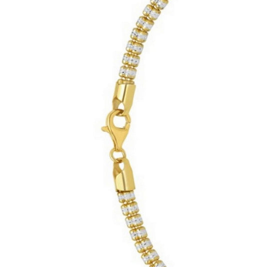 Sterling Silver with Gold Plated Ice Barrel Chain (4.00 mm)