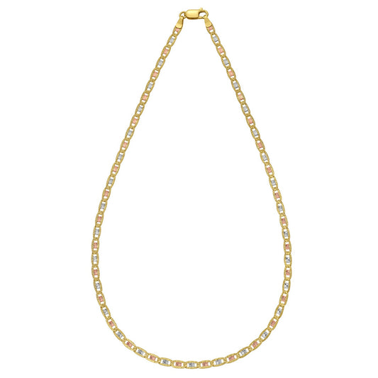 14K Tri Color Gold Pave Valentino Chain (3.50 mm)