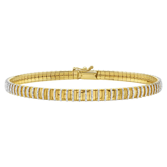14K Two Tone Gold Mini Diamante Bracelet (4.00 mm)