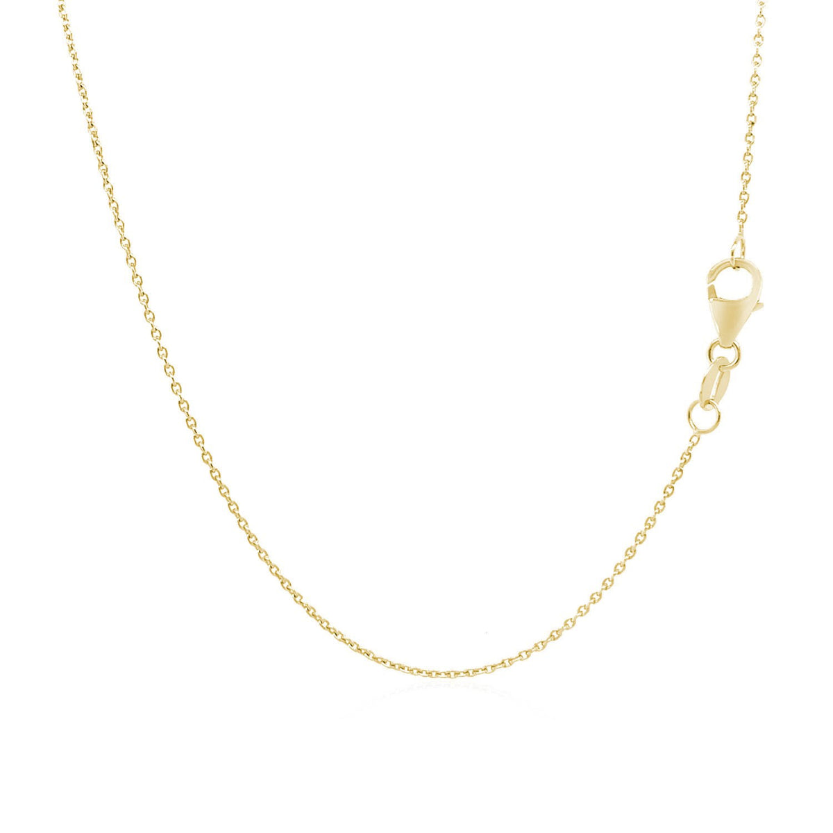 18k Yellow Gold Round Cable Link Chain (0.97 mm)