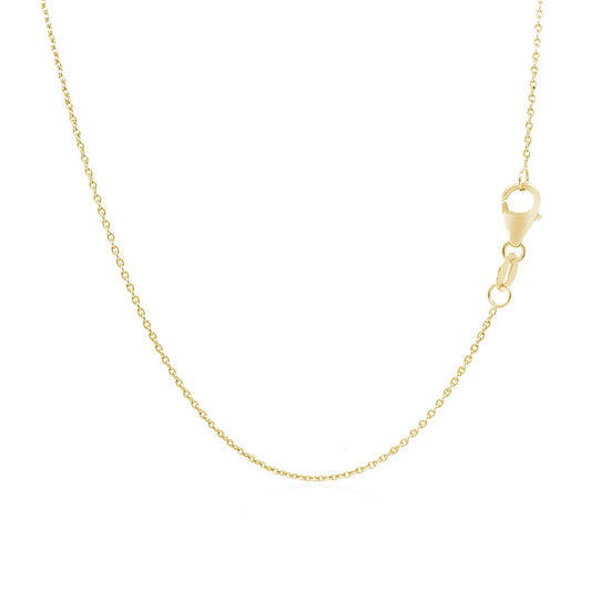 18k Yellow Gold Round Cable Link Chain (0.97 mm)