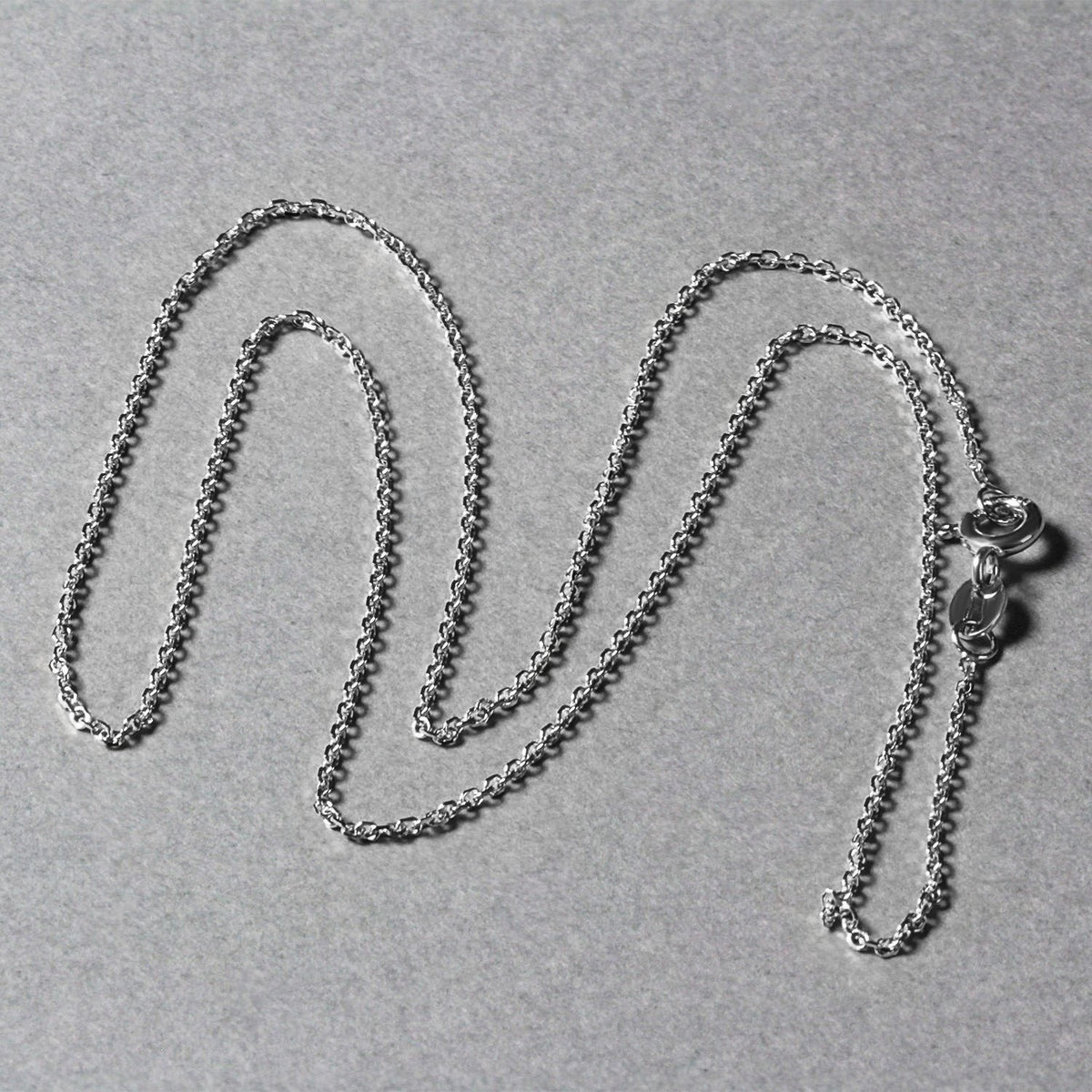 18k White Gold Diamond Cut Cable Link Chain (1.10 mm)