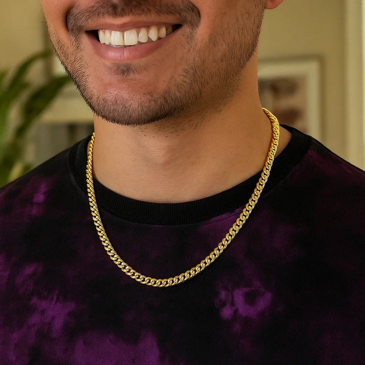 14k Yellow Gold Semi Solid Miami Cuban Chain (4.50 mm)