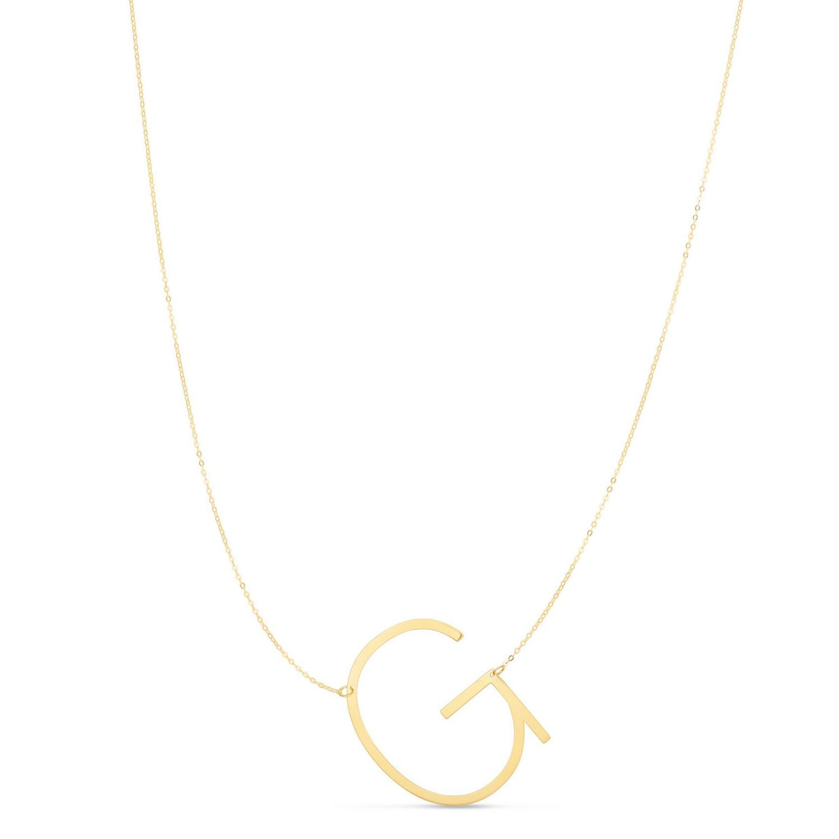 14K Yellow Gold Yours Truly Large Initial G Necklace