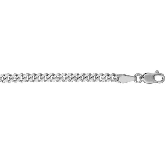 14K White Gold Gourmette Chain (2.80 mm)