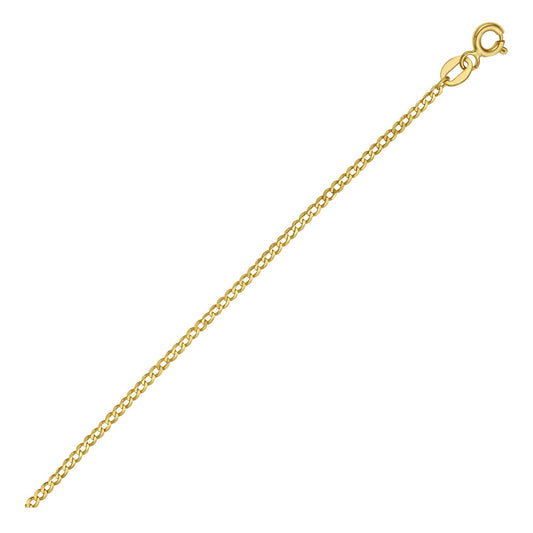 14k Yellow Gold Solid Curb Chain (2.60 mm)