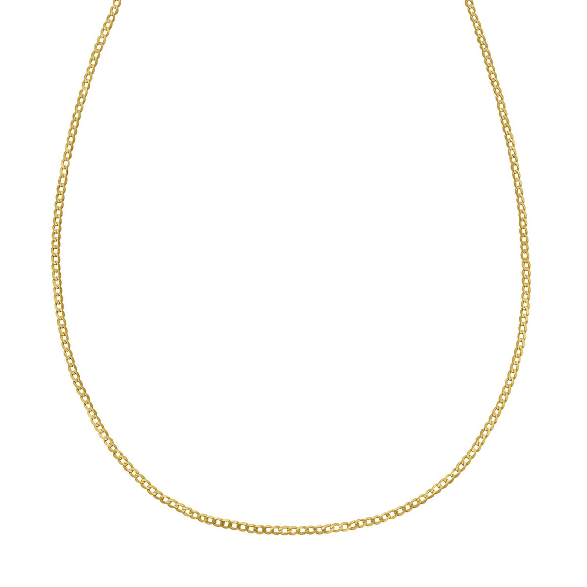 14k Yellow Gold Solid Curb Chain (2.60 mm)