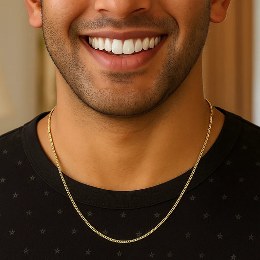 14k Yellow Gold Solid Curb Chain (2.60 mm)