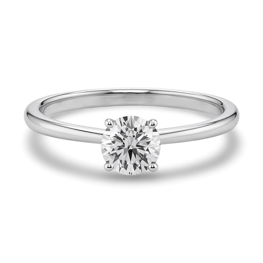 3/4 Carat Round Lab Grown IGI G/VS1 Diamond Solitaire Ring in Sterling Silver