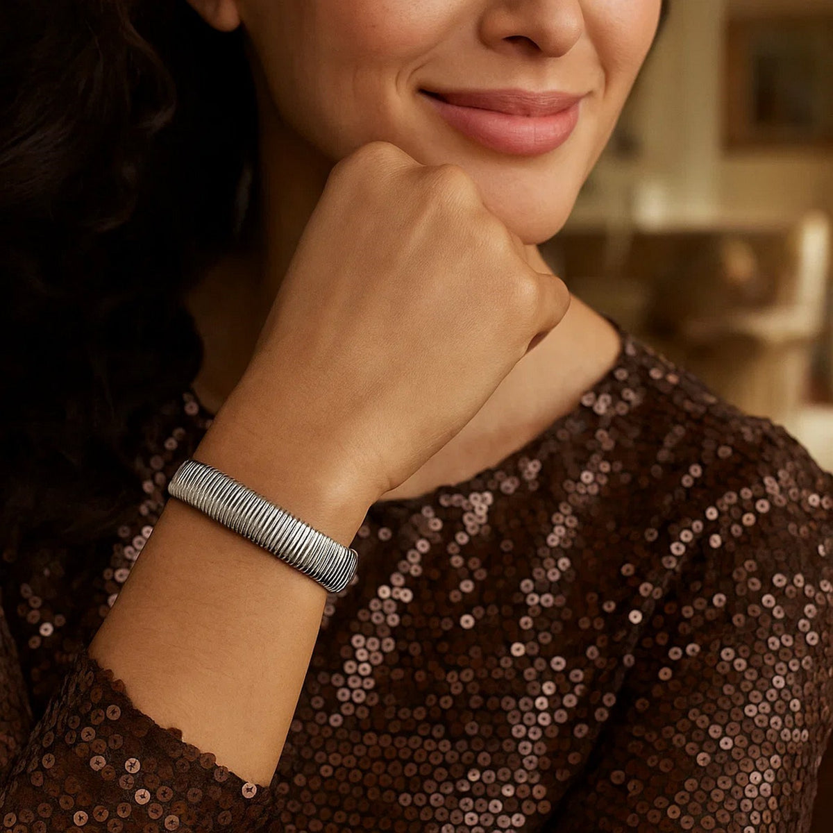Sterling Silver Rhodium Plated Standard Thick Tubogas Bracelet (12.00 mm)