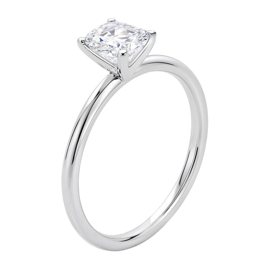 1 1/2 Carat Emerald Lab Grown IGI G/VS1 Diamond Solitaire Ring in 10K White Gold