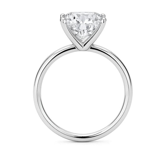 5 Carat Cushion Lab Grown IGI G/VS1 Diamond Solitaire Ring in 14K White Gold