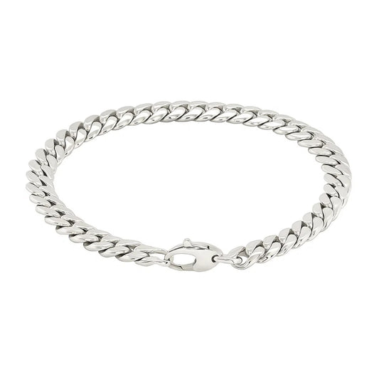 14K White Gold Cuban Link Bracelet (5.90 mm)