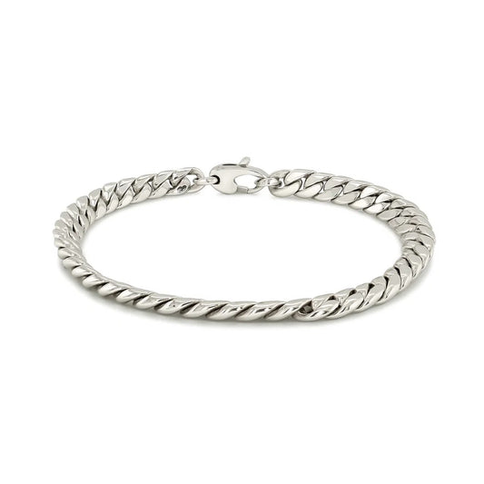 14K White Gold Cuban Link Bracelet (5.90 mm)