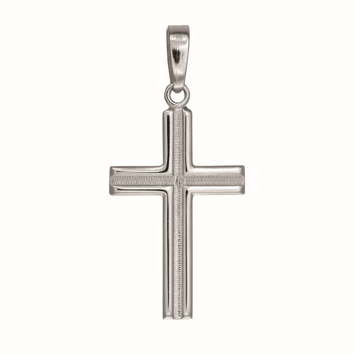 Sterling Silver Rhodium Plated Cross Pendant