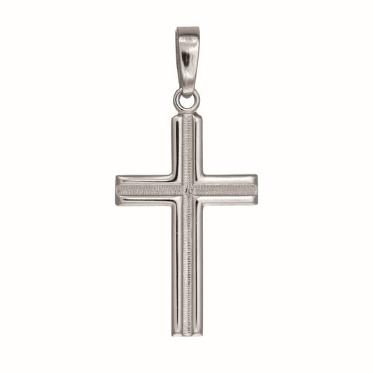 Sterling Silver Rhodium Plated Cross Pendant