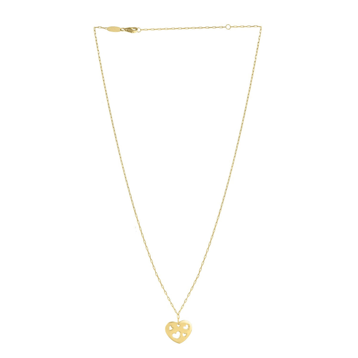 Cutout Heart Necklace in 14K Yellow Gold