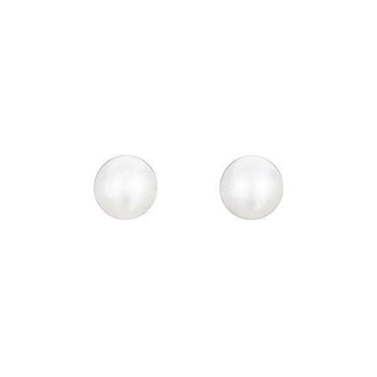White Freshwater Cultured Pearl Stud Earrings in 14K White Gold (7.00 mm)