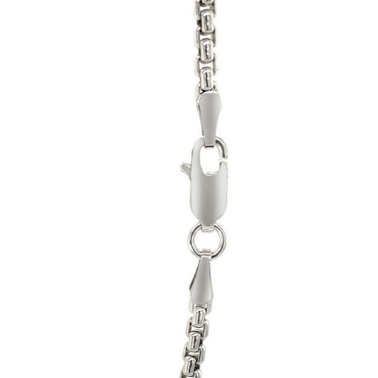 Sterling Silver Rhodium Plated Round Box Chain (2.20 mm)
