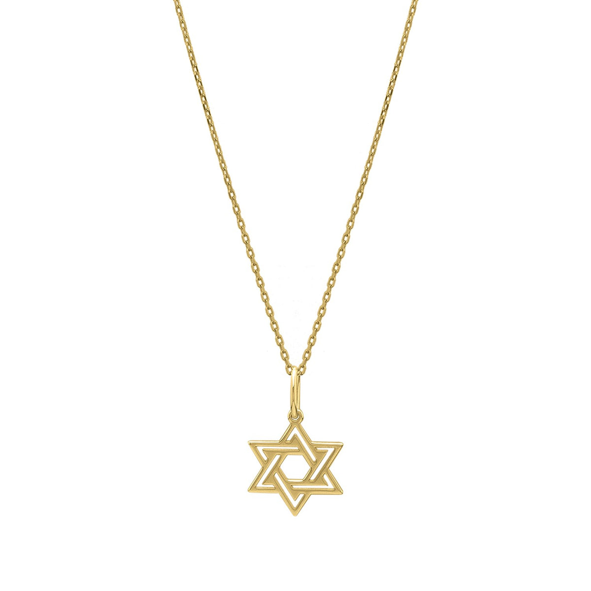 Star of David Necklace in 14K Yellow Gold