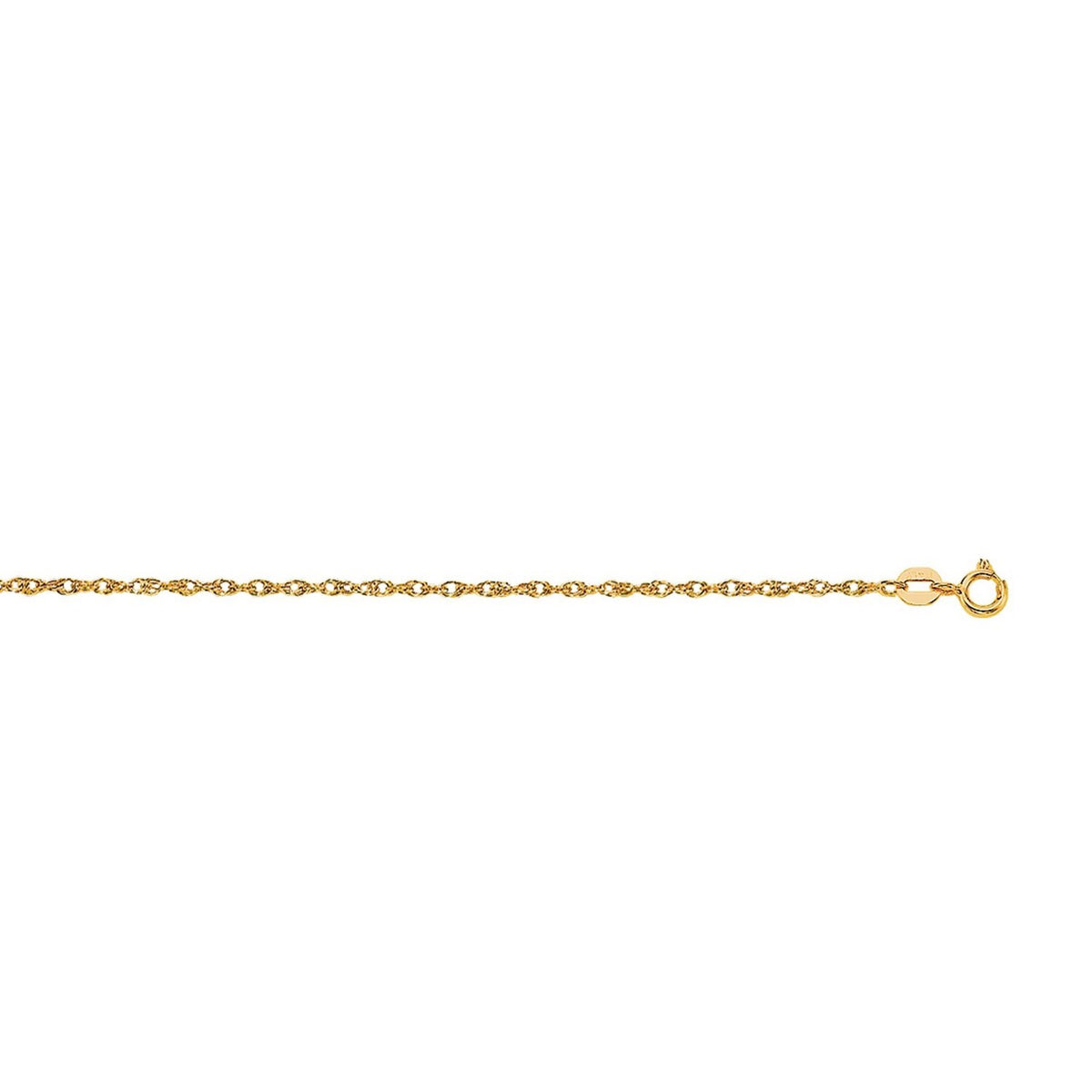 14k Yellow Gold Machine Rope Chain (1.00 mm)