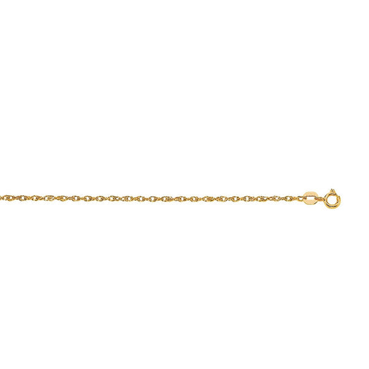 14k Yellow Gold Machine Rope Chain (1.00 mm)