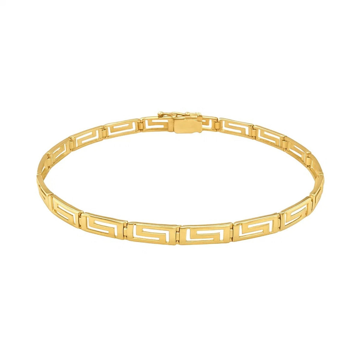 14k Yellow Gold Greek Fret Design Fancy Bracelet (3.30 mm)