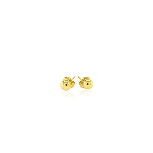 10k Yellow Gold Ball Style Stud Earrings (4mm)