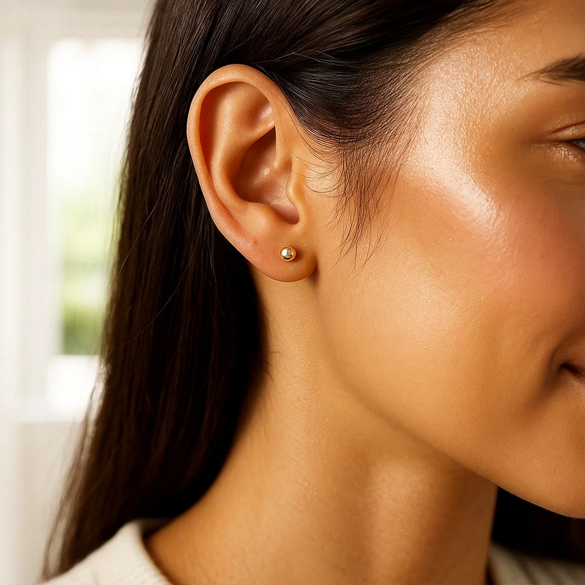 10k Yellow Gold Ball Style Stud Earrings (4mm)