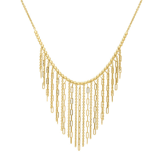 Graduated Fringe Necklace in 14K Yellow Gold