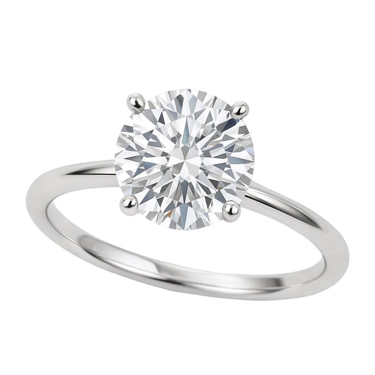 2 Carat Round Lab Grown IGI G/VS1 Diamond Solitaire Ring in 10K White Gold