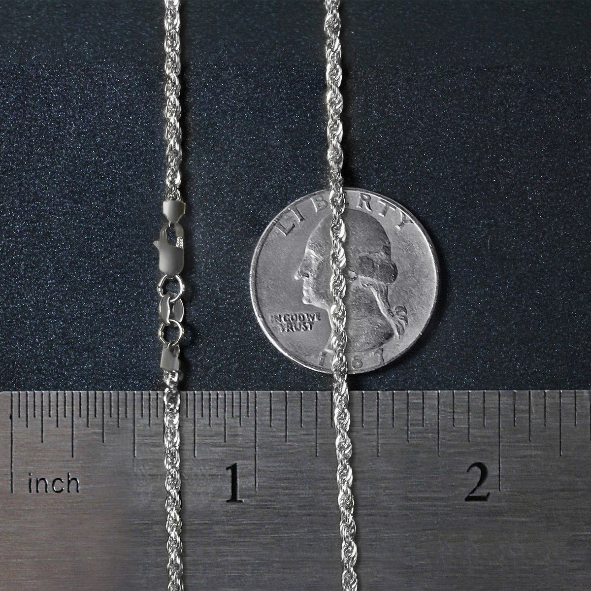 14k White Gold Light Rope Chain (2.00 mm)