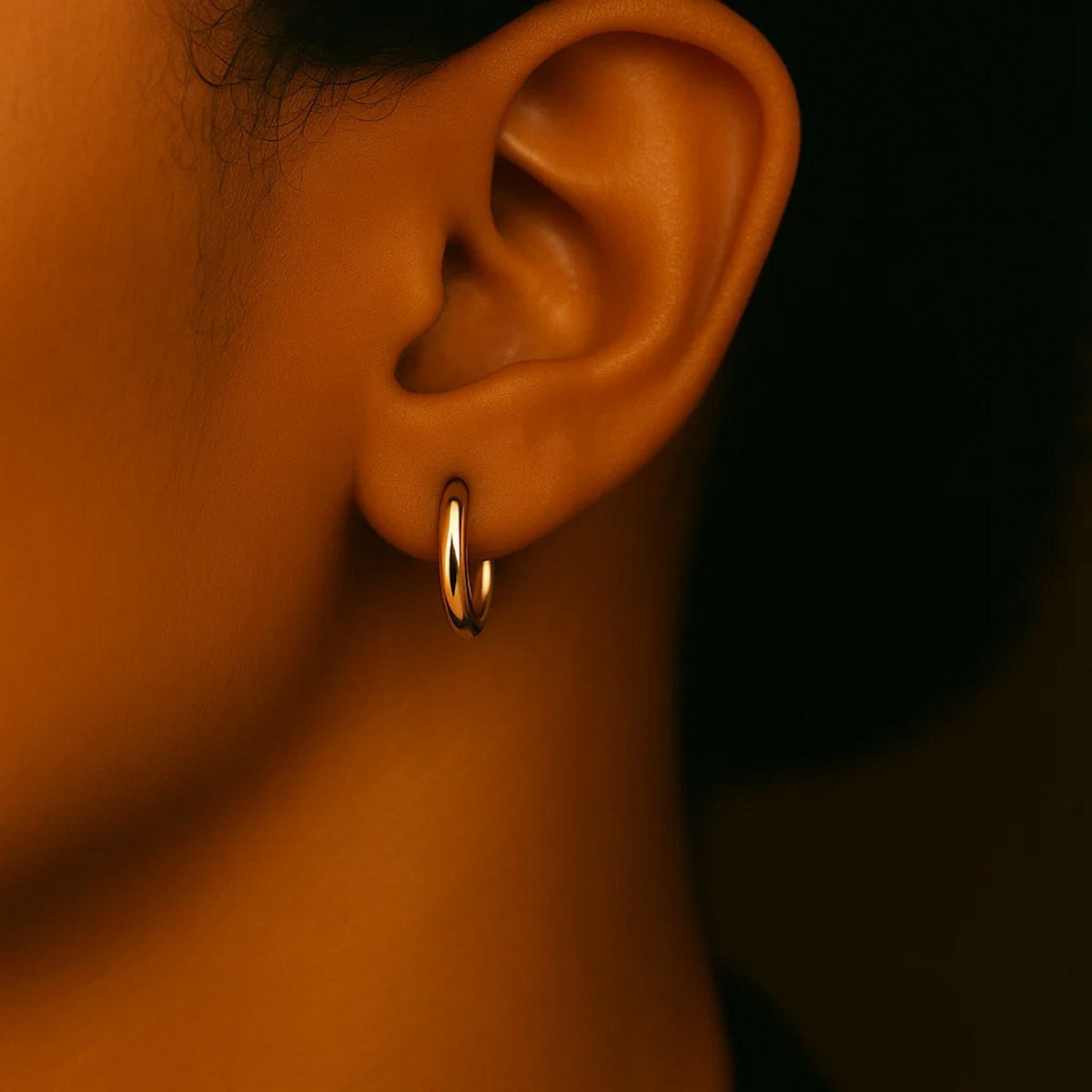 10k Yellow Gold Polished Hoop Earrings (2x15 mm)