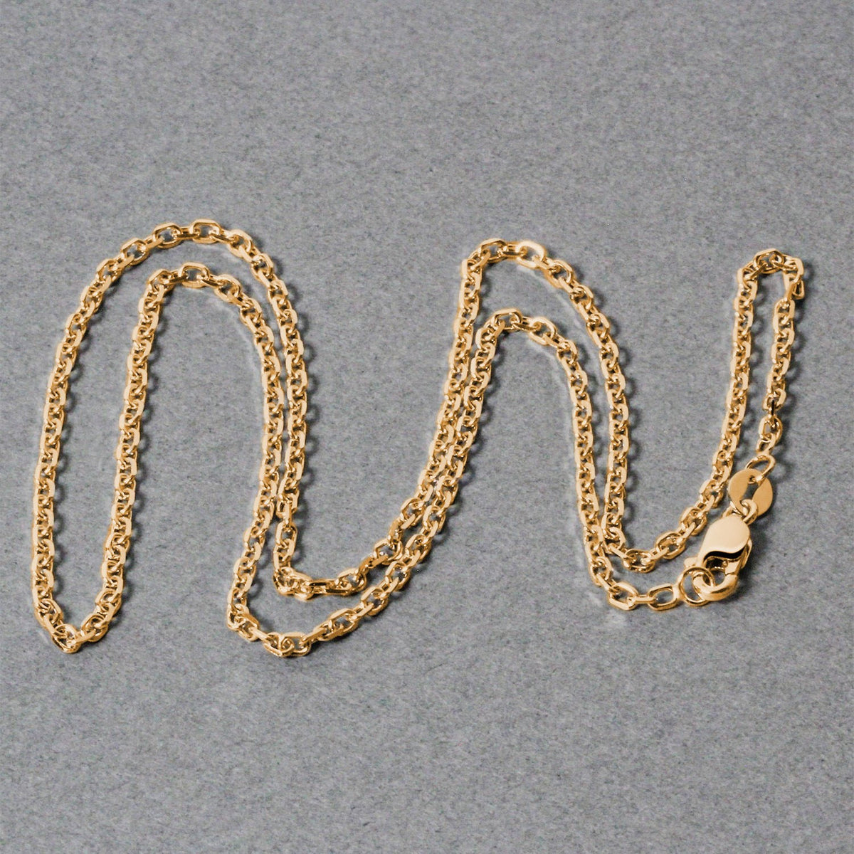 18k Yellow Gold Diamond Cut Cable Link Chain (1.90 mm)