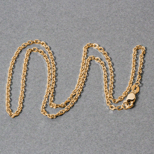 18k Yellow Gold Diamond Cut Cable Link Chain (1.90 mm)