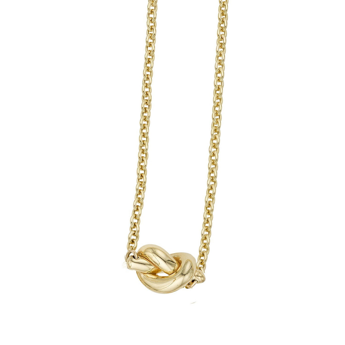 14k Yellow Gold Chain Necklace with Polished Knot