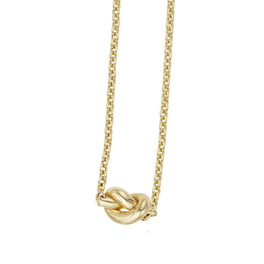 14k Yellow Gold Chain Necklace with Polished Knot