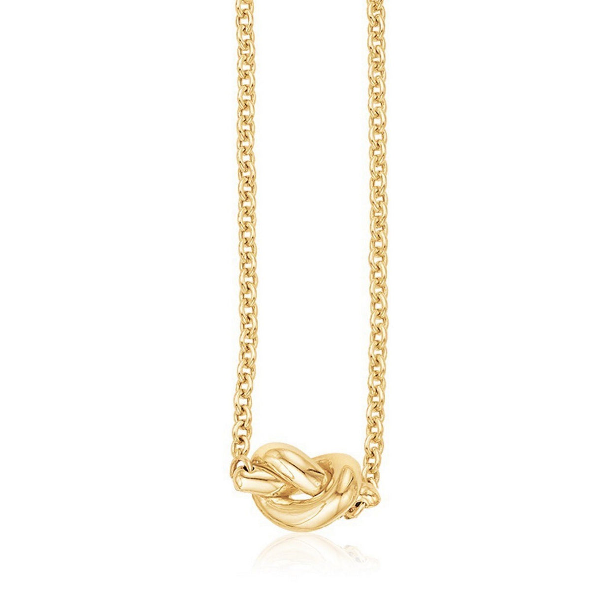 14k Yellow Gold Chain Necklace with Polished Knot